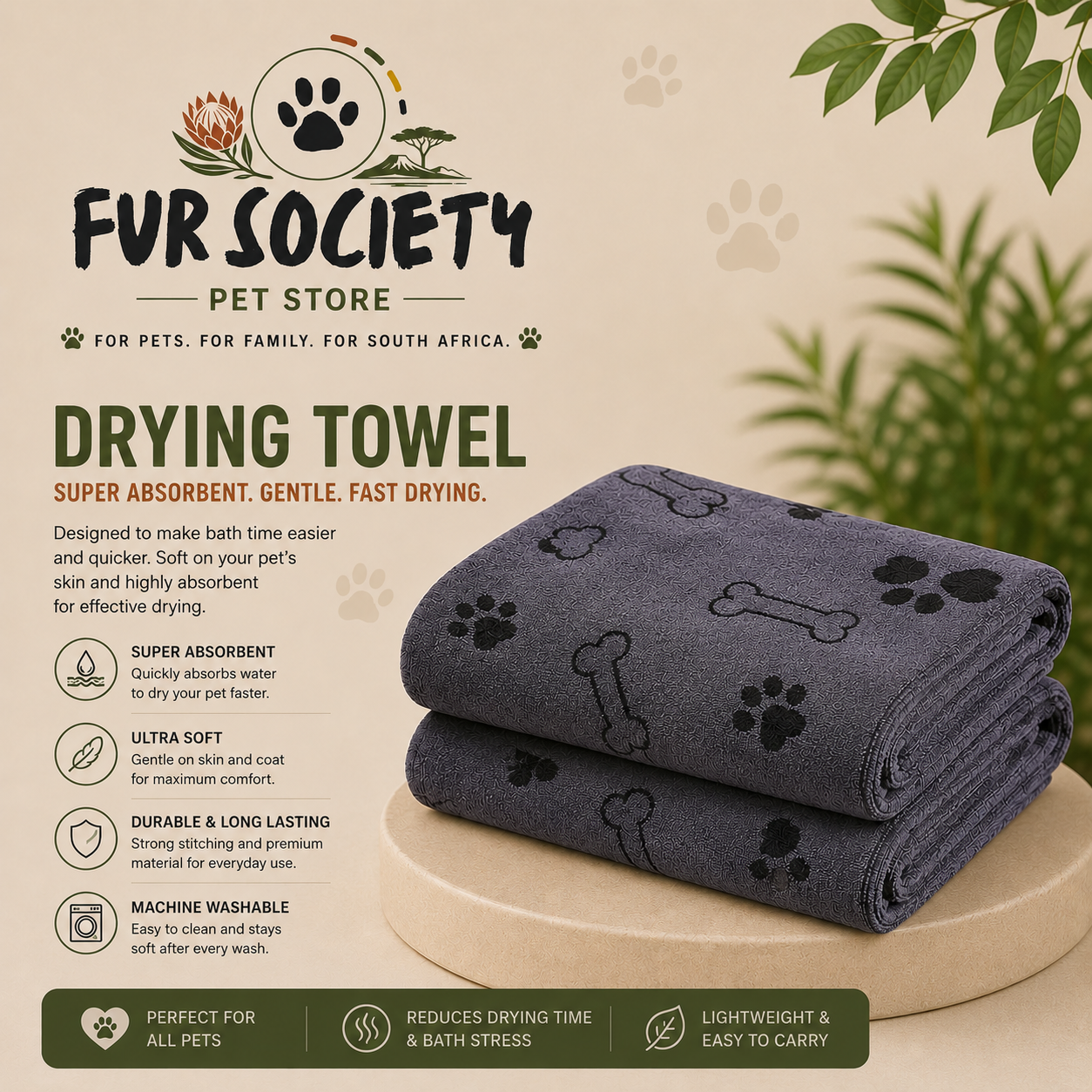 FurSociety Pet Drying Towel