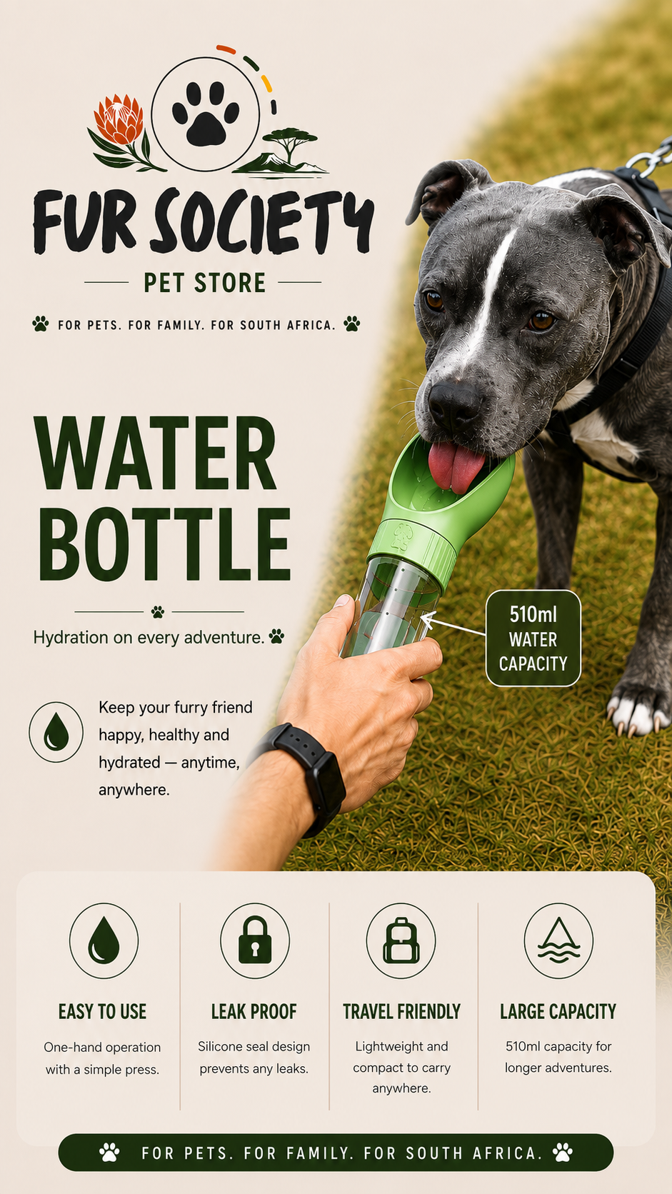 FurSociety Water Bottle 510ml