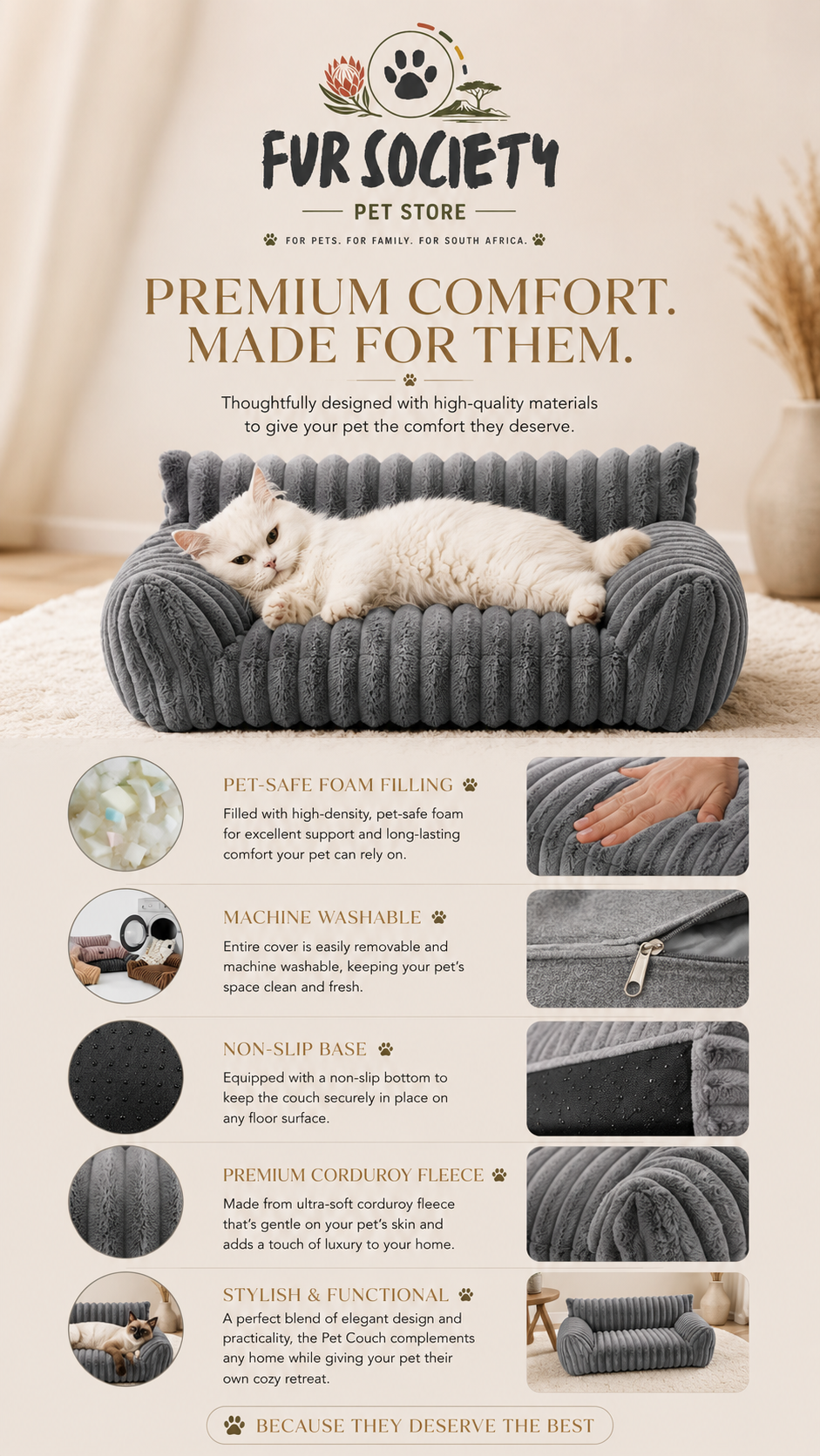 FurSociety Pet Couch