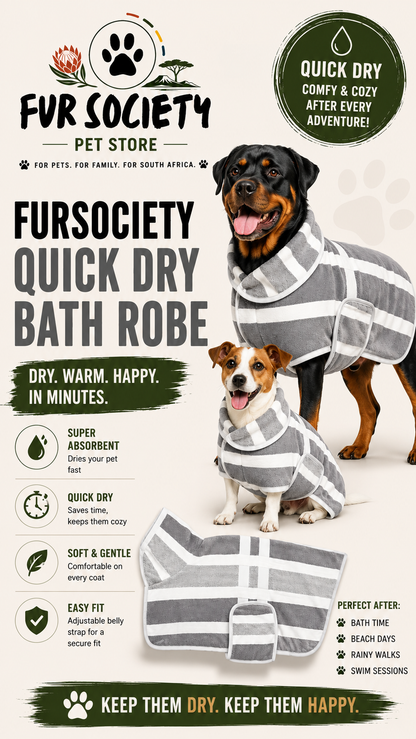 FurSociety Quick Dry Bath Robe