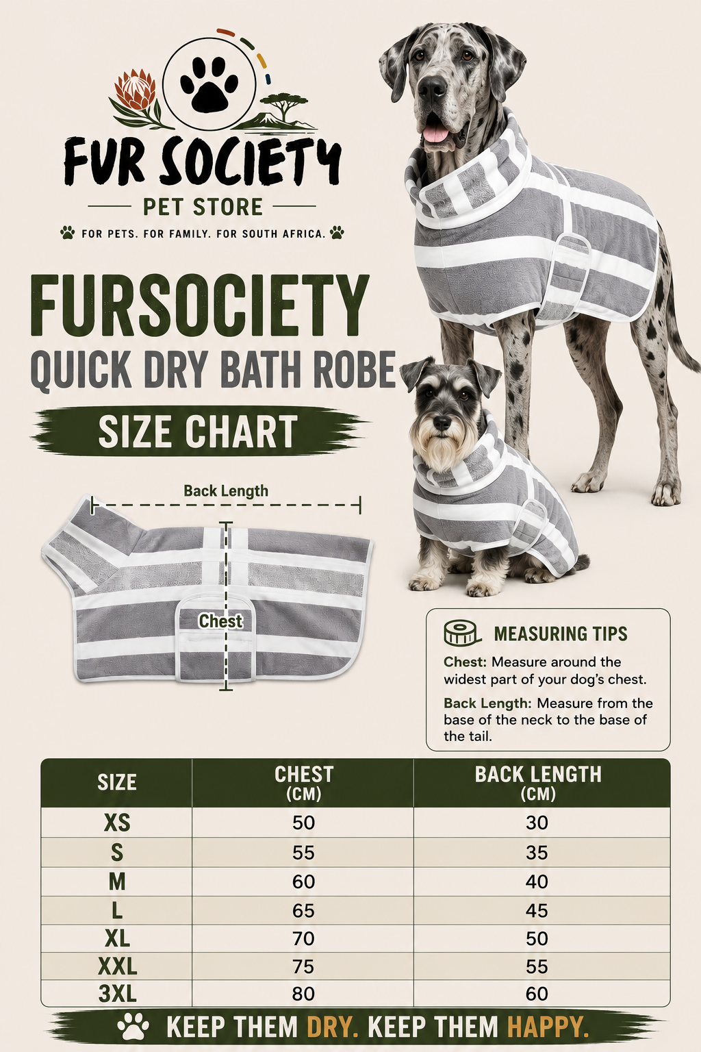 FurSociety Quick Dry Bath Robe