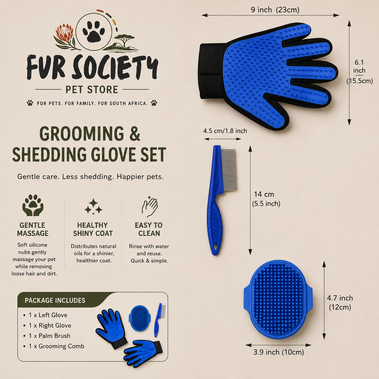 FurSociety 4-in-1 Washing Kit