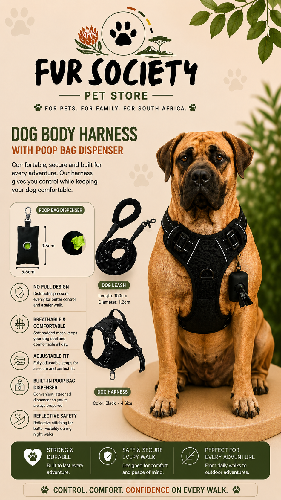 FurSociety Dog Body Harness