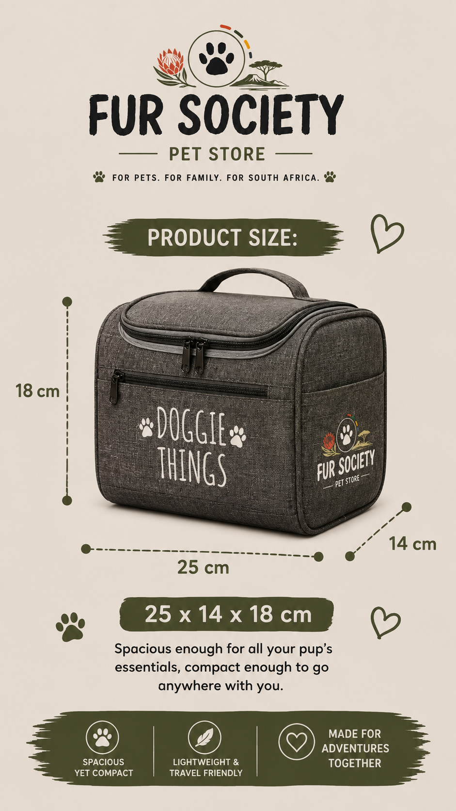 FurSociety Doggie Things Bag