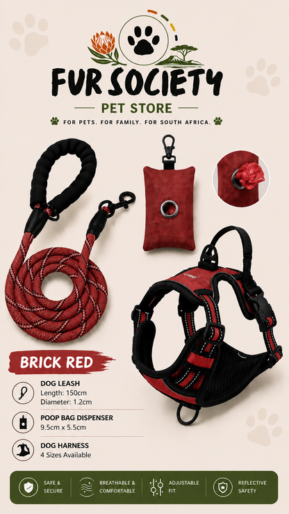 FurSociety Dog Body Harness with Poop Bag Dispenser