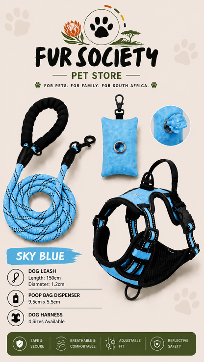 FurSociety Dog Body Harness with Poop Bag Dispenser