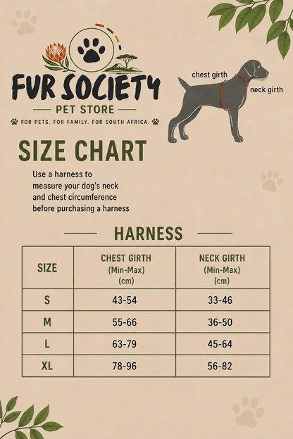 FurSociety Dog Body Harness with Poop Bag Dispenser