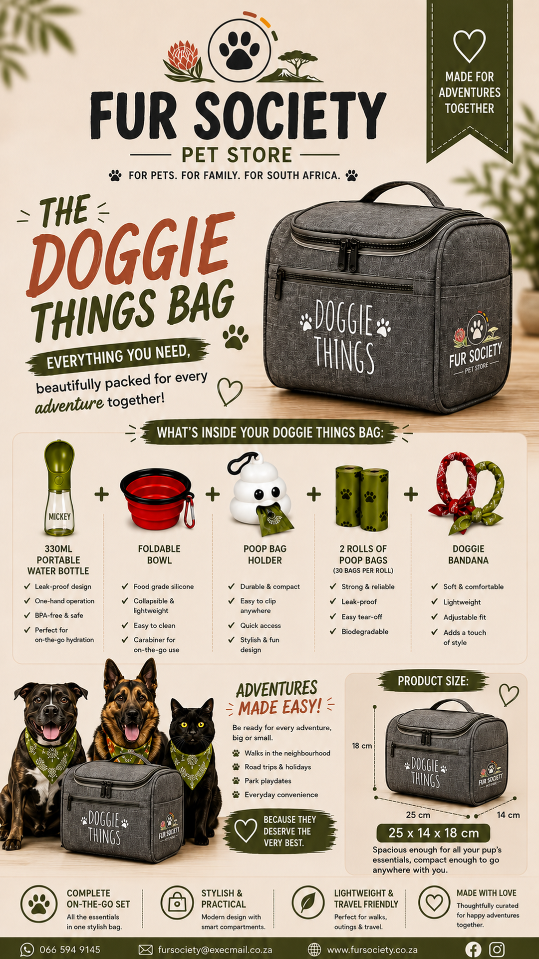 FurSociety Doggie Things Bag