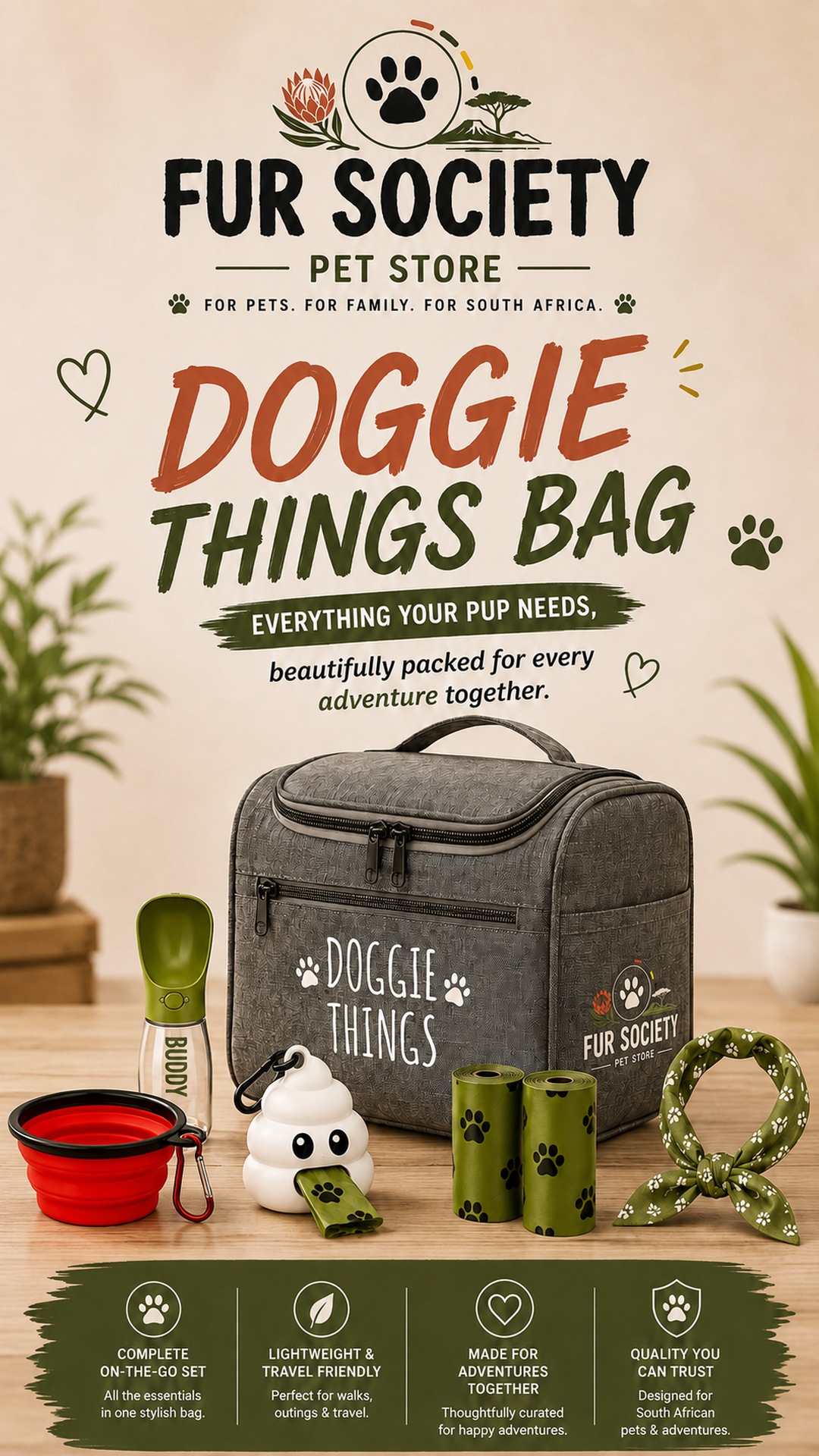FurSociety Doggie Things Bag