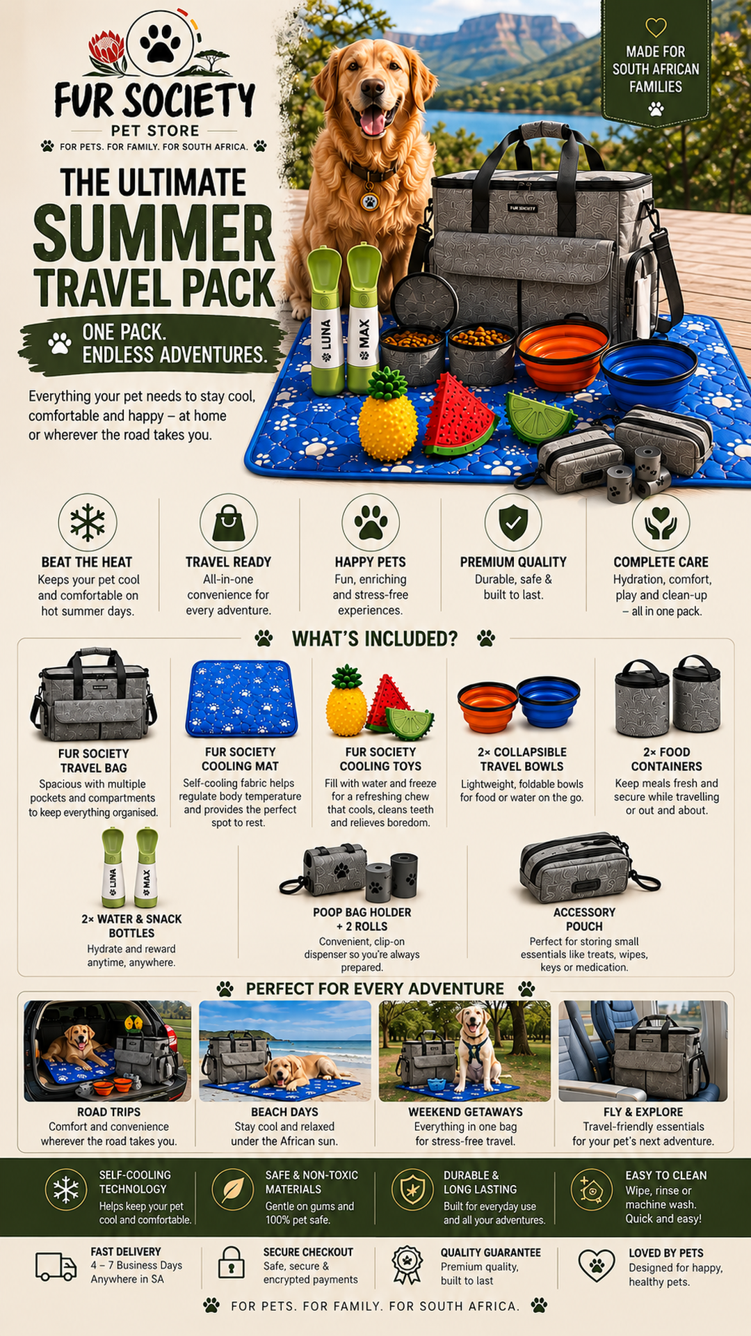 FurSociety Ultimate Summer Travel Bag